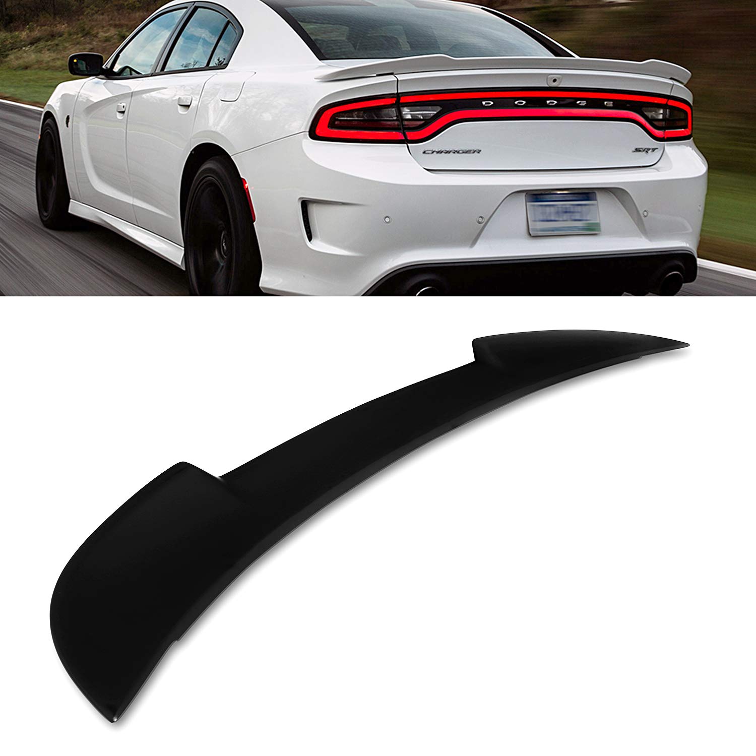 2015-2018 Dodge Charger Factory Style Trunk Flush Mount Rear Spoiler Wing - OEM Fit, High Gloss Finish - Perfect for Street Racing & Car Shows