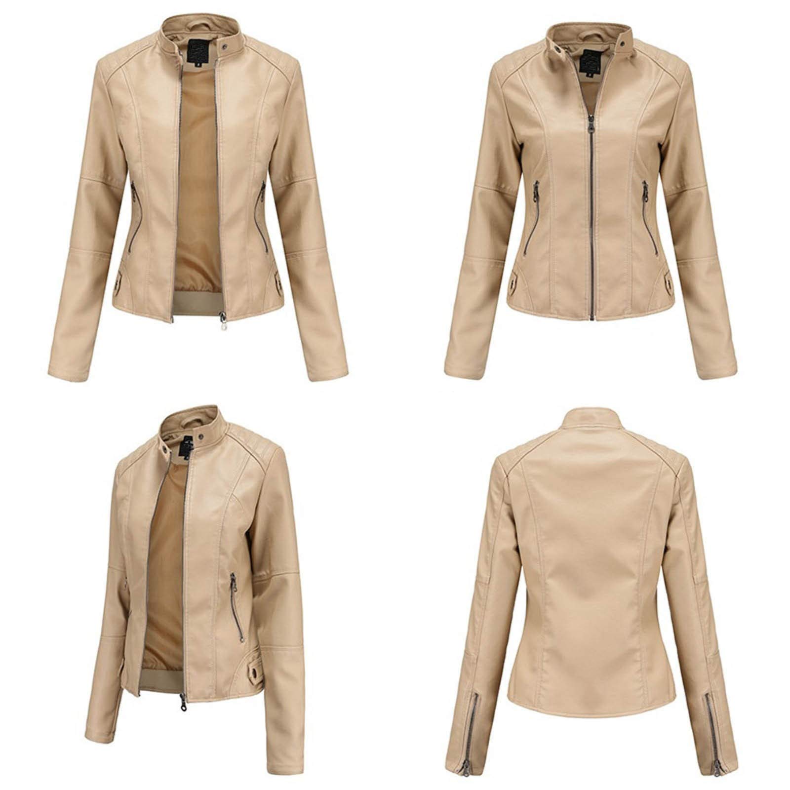 Women's Plus Size Faux Leather Moto Biker Jacket - Stylish Bomber Jacket with Zip Up Design for Motorcycle Riding & Casual Outerwear | Perfect for Racing, Biker Events & Everyday Fashion