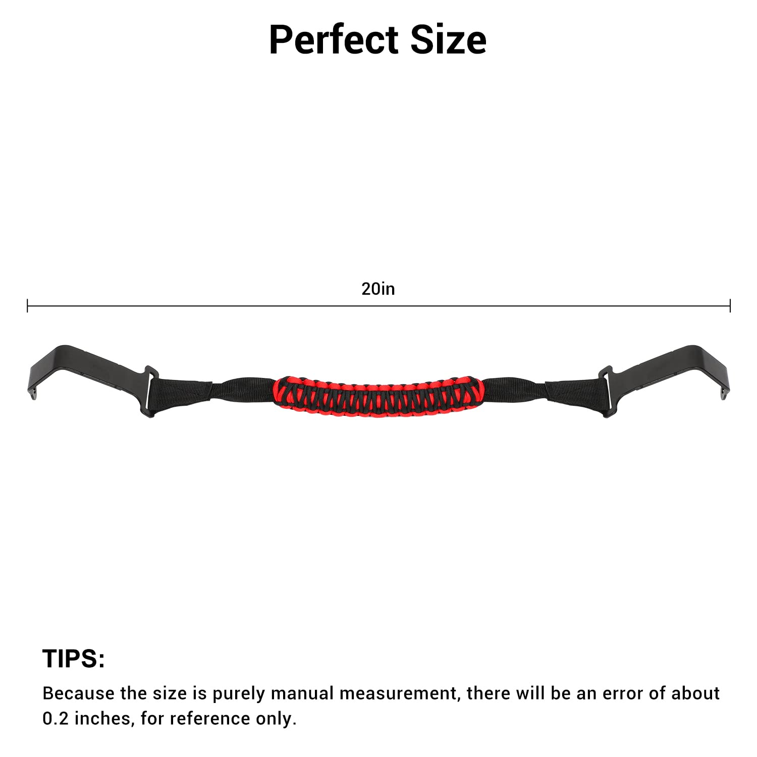 CheroCar Heavy Duty Steel Roll Bar Grab Handles for 2018-2021 Jeep Wrangler JL & 2020-2021 Jeep Gladiator JT - Red | Front & Rear Assist Handles for Off-Roading, Climbing & Safety Accessories