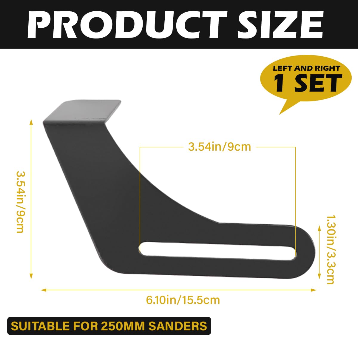 2-Piece Bench Grinder Protective Tool Rest - 9.84 Inch Heavy Duty Steel Bracket Set for Bench Grinders & Polishers - Black - Perfect for Metalworking, Woodworking & DIY Projects