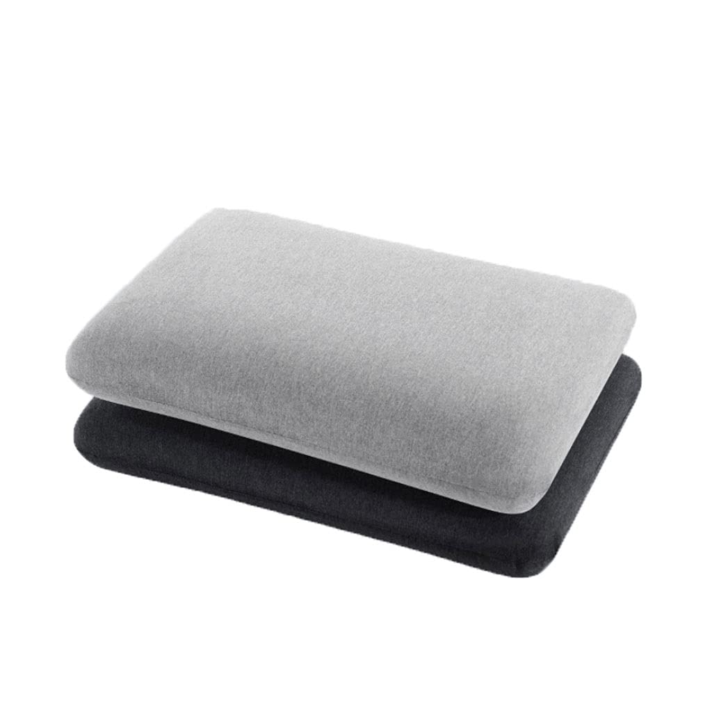 LYUN Memory Foam Neck Pillow - Ergonomic Cervical Support Pillow for Back & Stomach Sleepers - Medium Dark Gray + Light Gray - Perfect for Travel, Office & Home Use