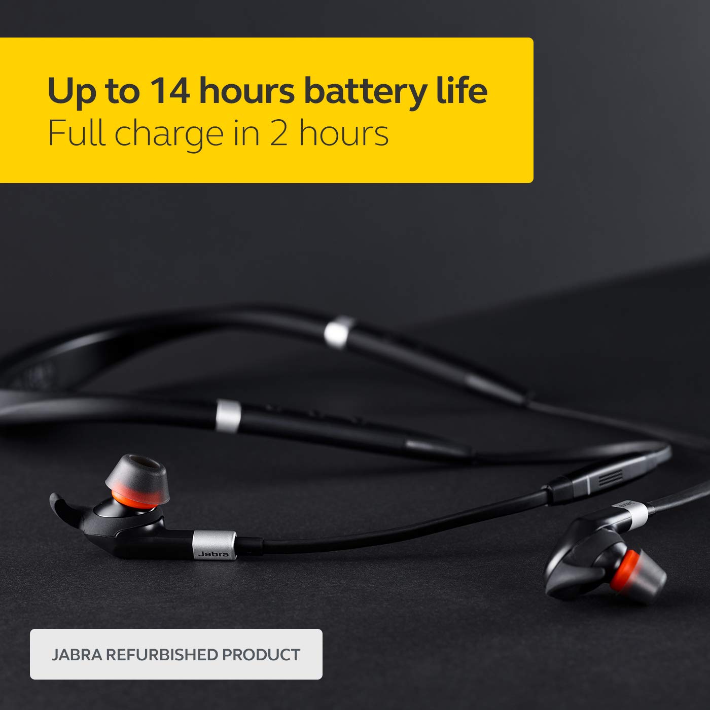 Jabra Evolve 75e MS Optimized Wireless Bluetooth Earbuds - Noise Cancelling In-Ear Headphones with Professional Sound Quality (Renewed) - Perfect for Remote Work, Online Meetings & Office Use