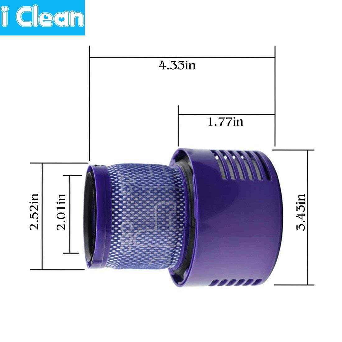 4-Pack Dyson V10 Vacuum Replacement Filters - Compatible with V10 Cyclone, Absolute, Animal, Total Clean, SV12 & V15 Series - High-Efficiency HEPA Filtration for Pet Hair, Dust & Allergens - Perfect for Home Cleaning & Allergy Sufferers