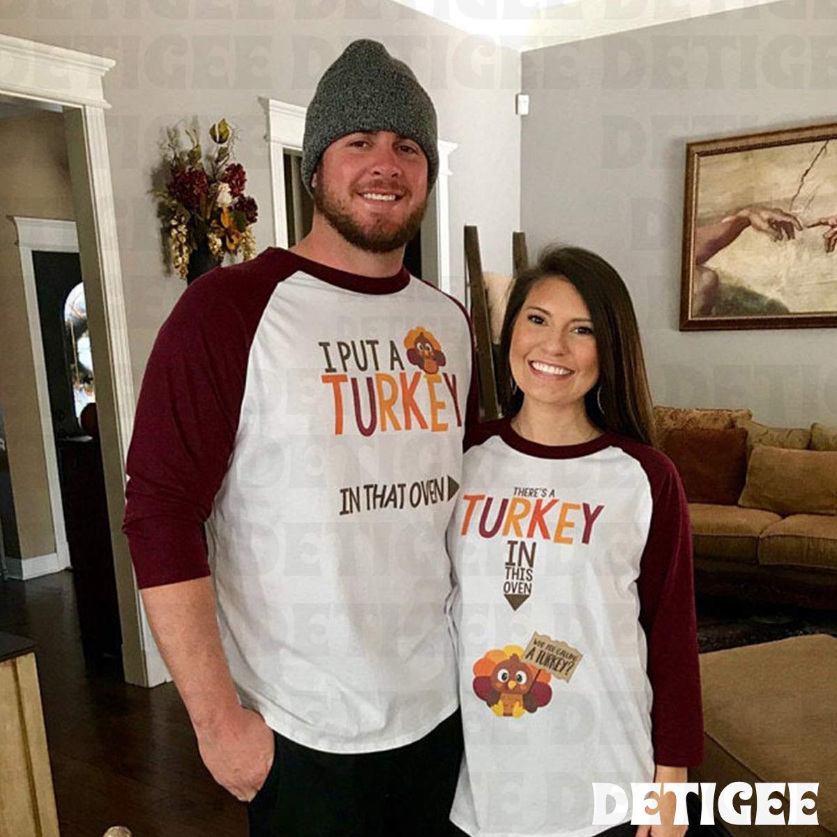 Thanksgiving Family Matching Shirts - Turkey Costume Maternity Long Sleeve Tops for Women | Holiday Party Outfit, Photoshoot & Festive Gatherings