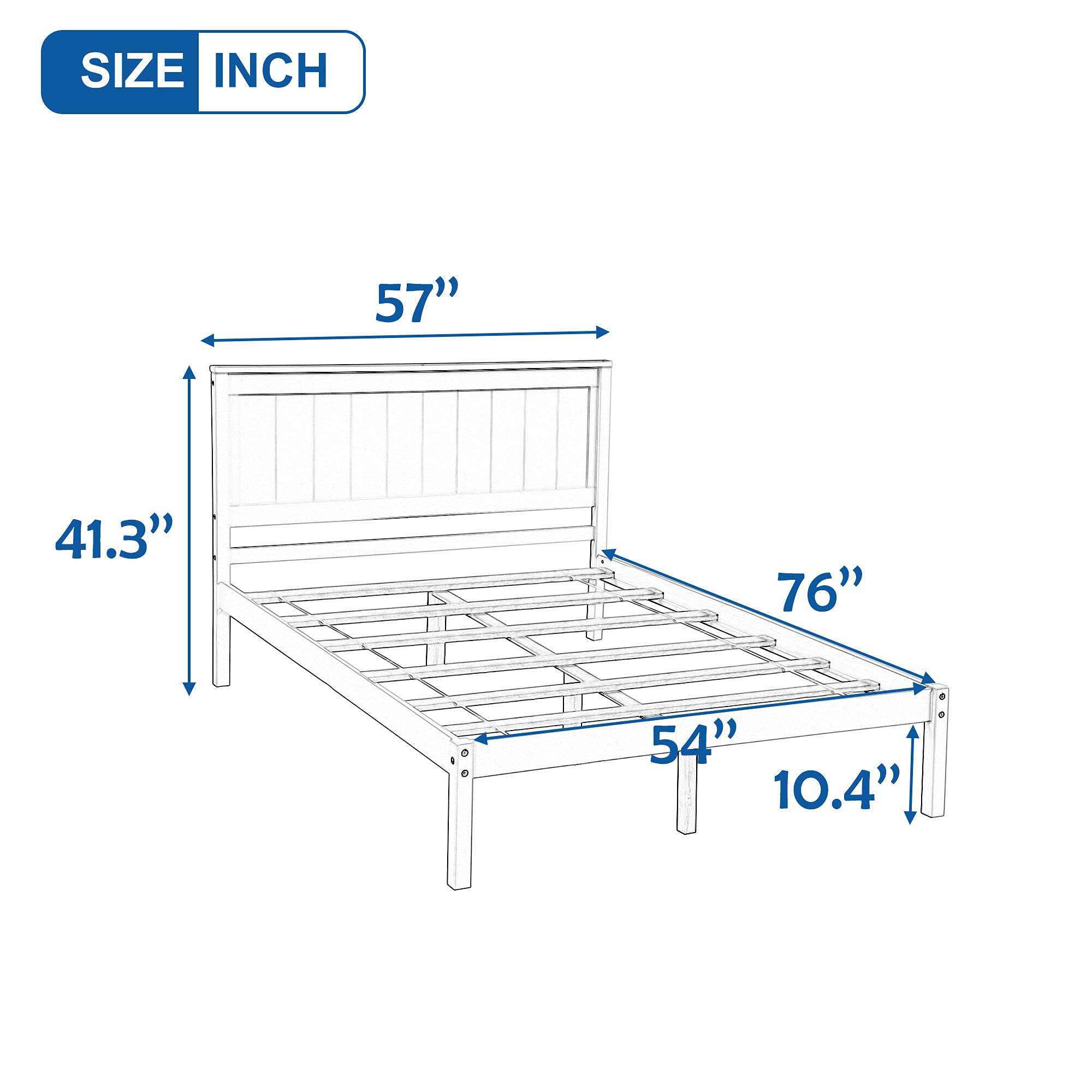 Wood Platform Bed Frame with Headboard - Full Size Espresso for Bedroom