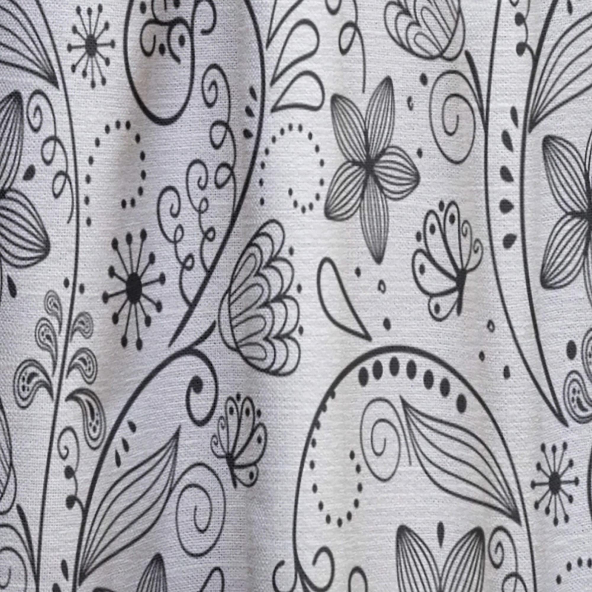 DesignQ Floral Textured Thermal Insulated Curtains - Single Panel 52x63 Inches for Bedroom & Living Room - Blackout Drapes for Home Decor & Temperature Control