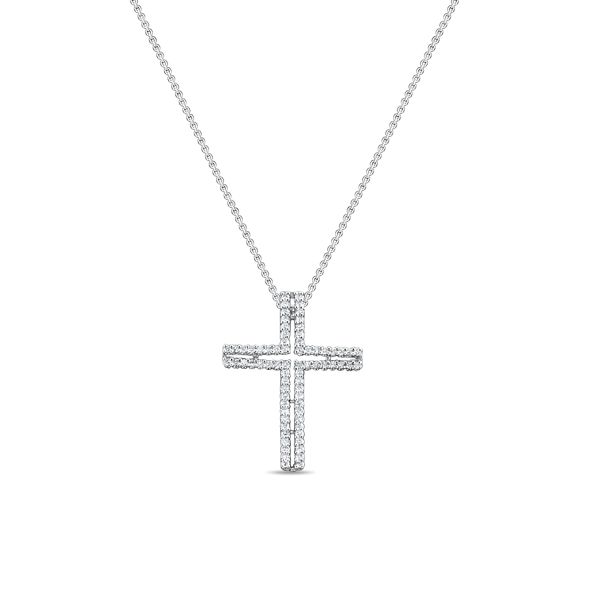 14K White Gold Diamond Cross Pendant 0.32cttw - Elegant Religious Jewelry for Women, Perfect for Baptism, Confirmation & Everyday Wear