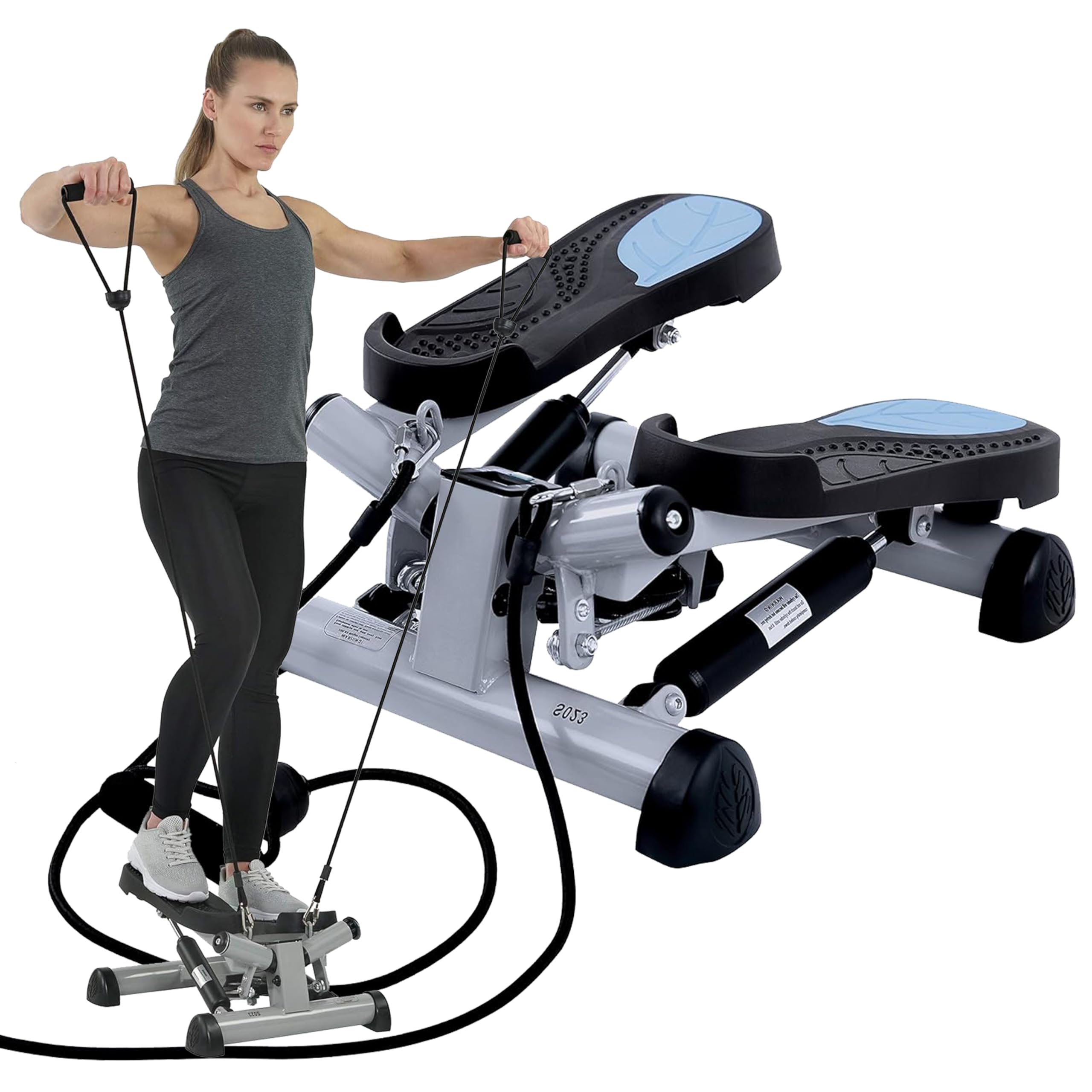 Efitment Mini Stepper with Resistance Bands - Home Fitness Equipment for Cardio, Thigh & Leg Workout | Non-Slip Pedals, LCD Monitor | Perfect for Home Gym, Office Exercise & Indoor Climbing Training