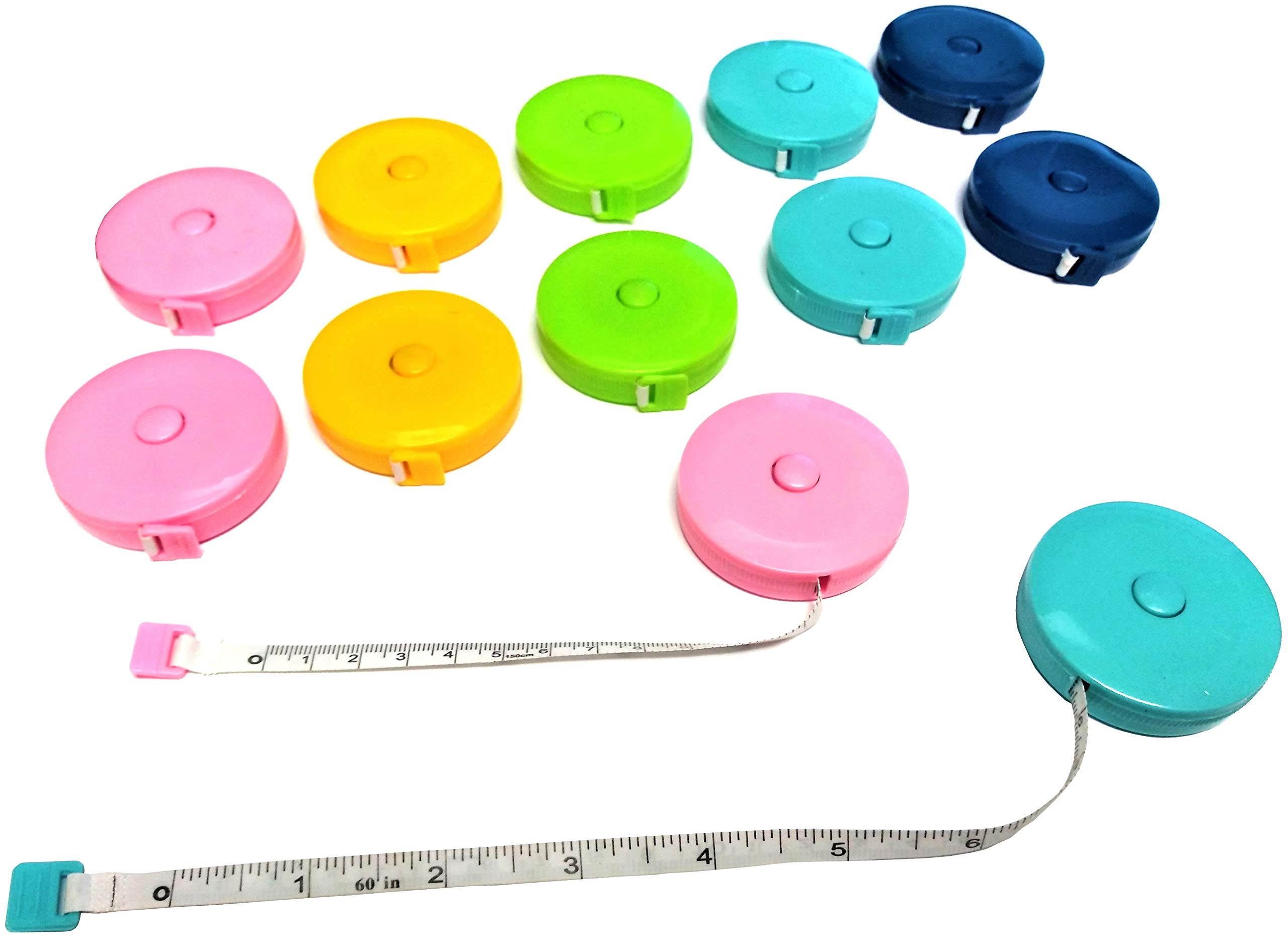 Soft Retractable Sewing Tape Measure - 12 Pack 60 Inch Mini Fabric Measuring Tape for Tailoring, Quilting & DIY Crafts | Flexible Cloth Ruler for Sewing, Dressmaking & Home Projects