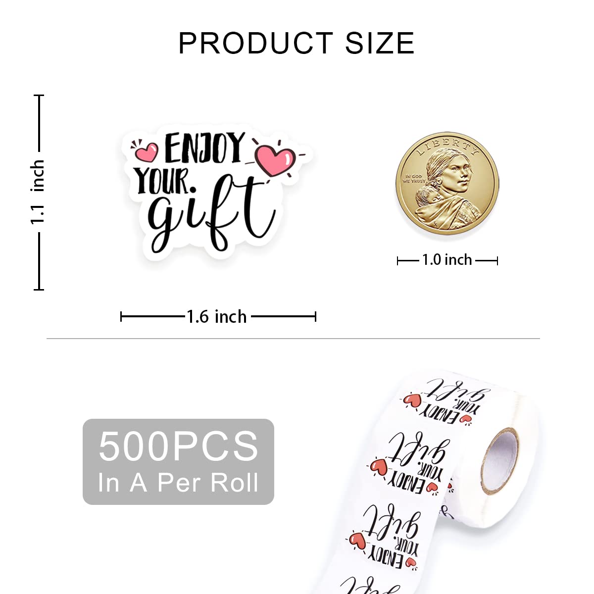 500 PCS Small Business Stickers - Funny Thank You Stickers, Enjoy Your Gift Labels, Cute Packaging & Shipping Stickers for Mail Envelopes | Perfect for Etsy Sellers, Online Shops & Small Business Branding
