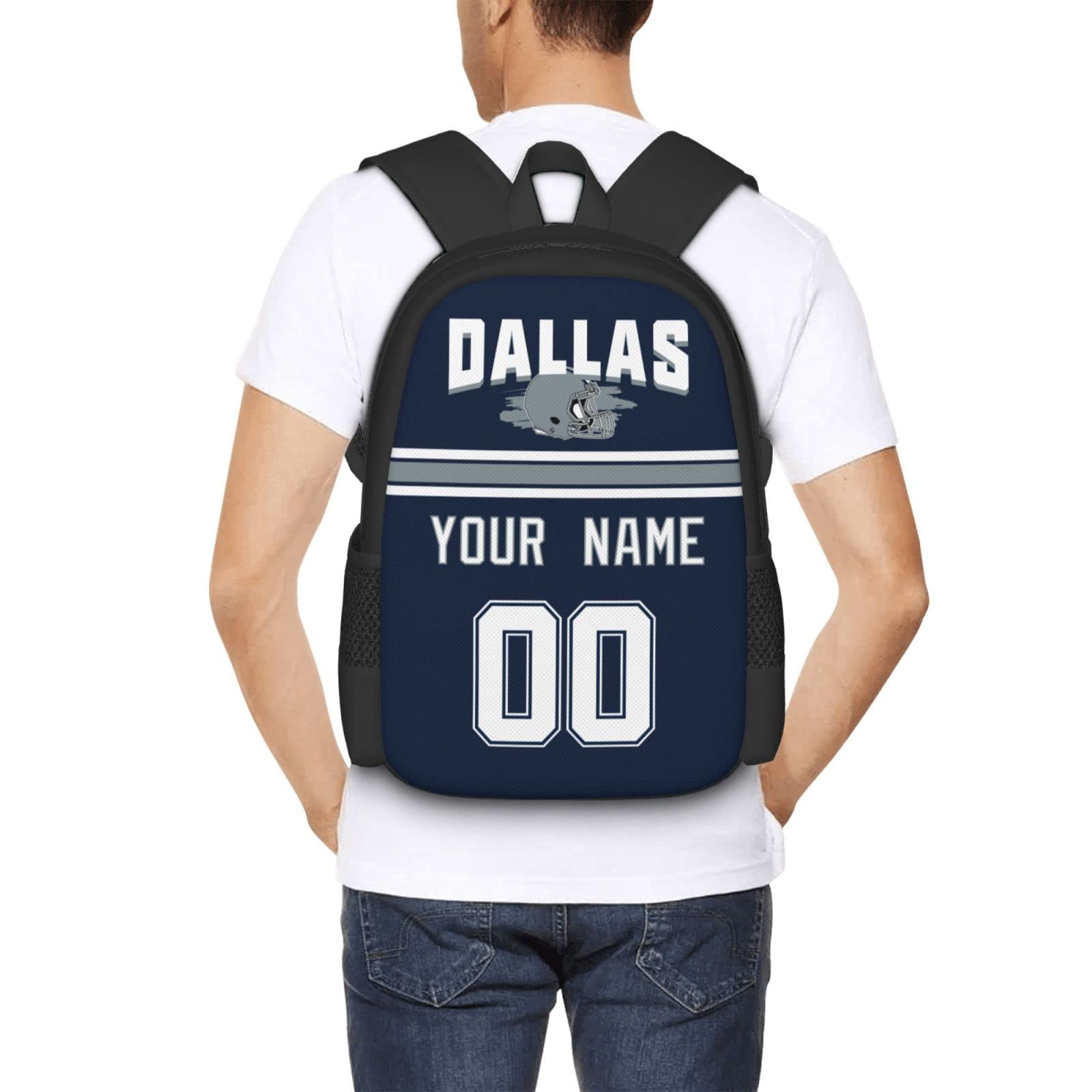 Custom Personalized Dallas Backpack with Name & Number - Stylish Unisex Gift for Men & Women - Perfect for Travel, Work & School