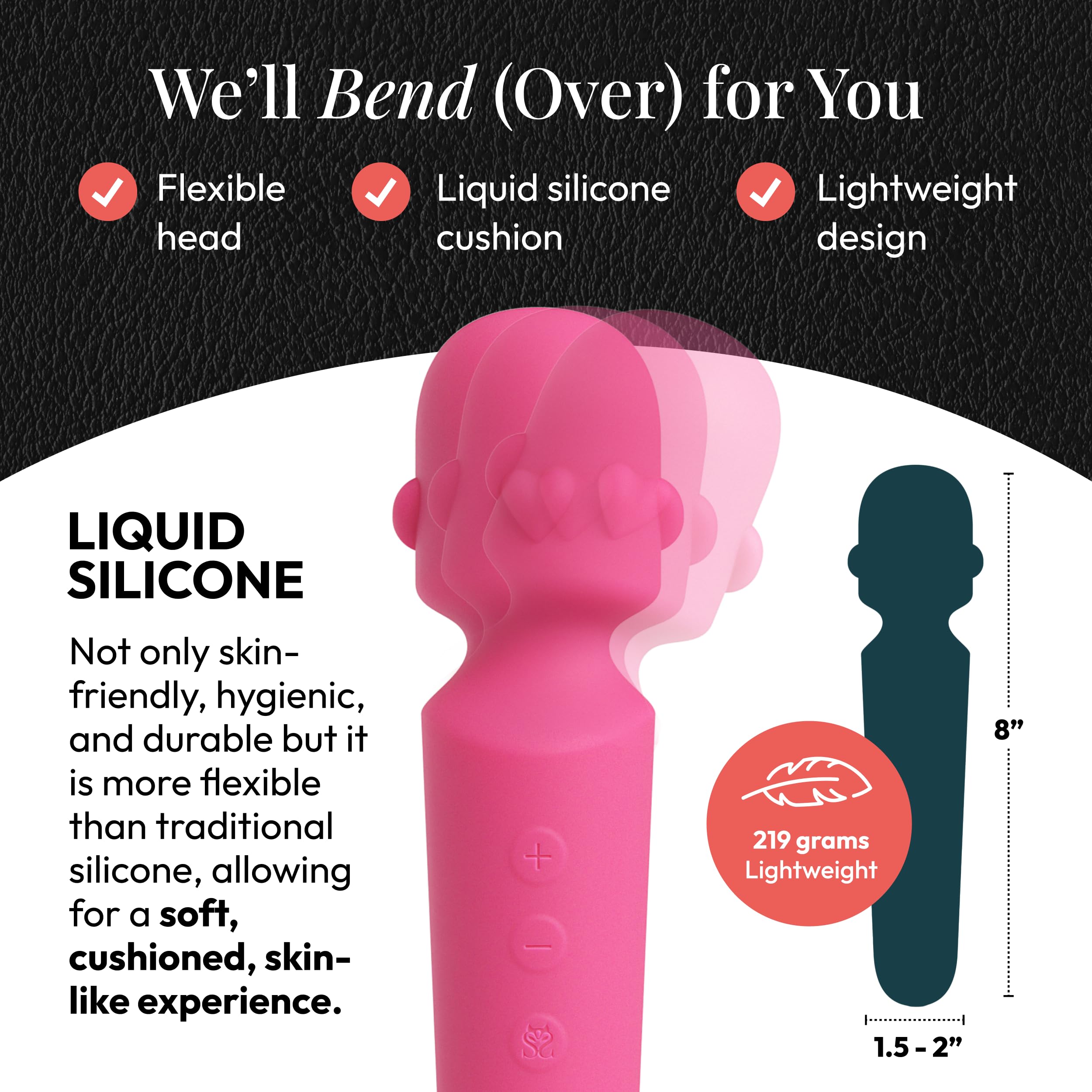 Session Rechargeable Waterproof Adult Sex Toy Wand - 12 Powerful Vibration Modes & 5 Speed Settings - Liquid Silicone Clitoral Stimulator for Women - G-Spot & Anal Massager (Hot Pink) - Perfect for Solo Play, Couples & Sensual Exploration