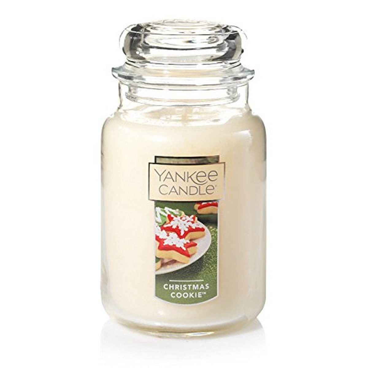 Yankee Candle Christmas Cookie Scented Large Jar Candle - 22oz Single Wick, 110+ Hours Burn Time - Perfect for Holiday Decor, Cozy Home Ambience & Gift Giving