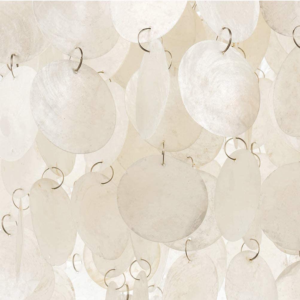 Modern Chandelier for Bedroom - Elegant Shell Ceiling Light with Hundreds of Mother of Pearl Pendants, E27 Base - Perfect for Dining Room, Hallway & Home Decor Lighting