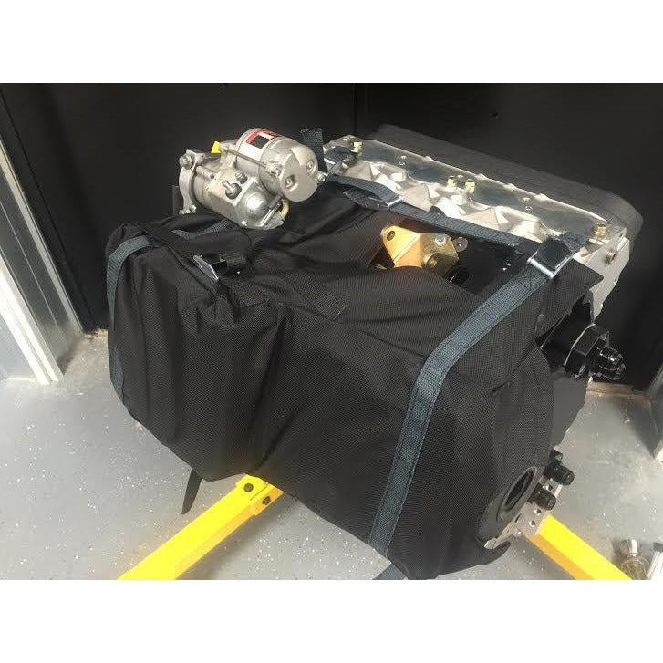 Motion Raceworks LS1 Engine Diaper - NHRA & IHRA Approved Oil Containment System for Motor Mounts (with Cutouts) | High-Performance Racing & Track Safety Protection