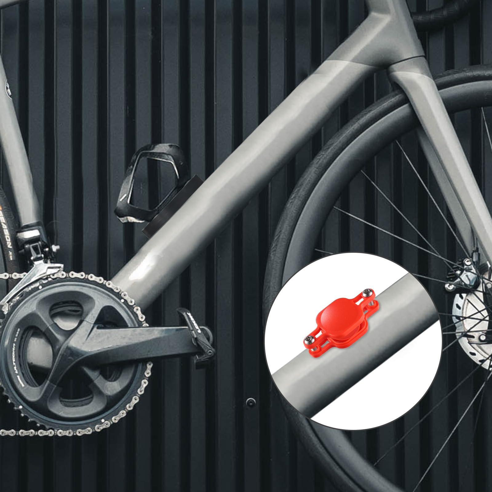 Waterproof Airtag Bike Mount - Secure Tracker Holder for Bikes & E-Bikes (Under Bottle Cage, Red) - Perfect for Cycling Security