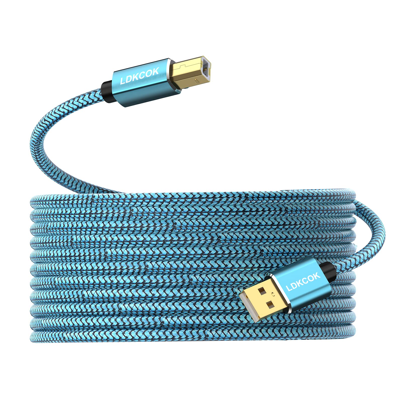 20ft USB Printer Cable Type A Male to B Male - High Speed Scanner Cord for HP, Canon, Epson, Dell, Brother Printers - Perfect for Home Office & Small Business Printing Needs