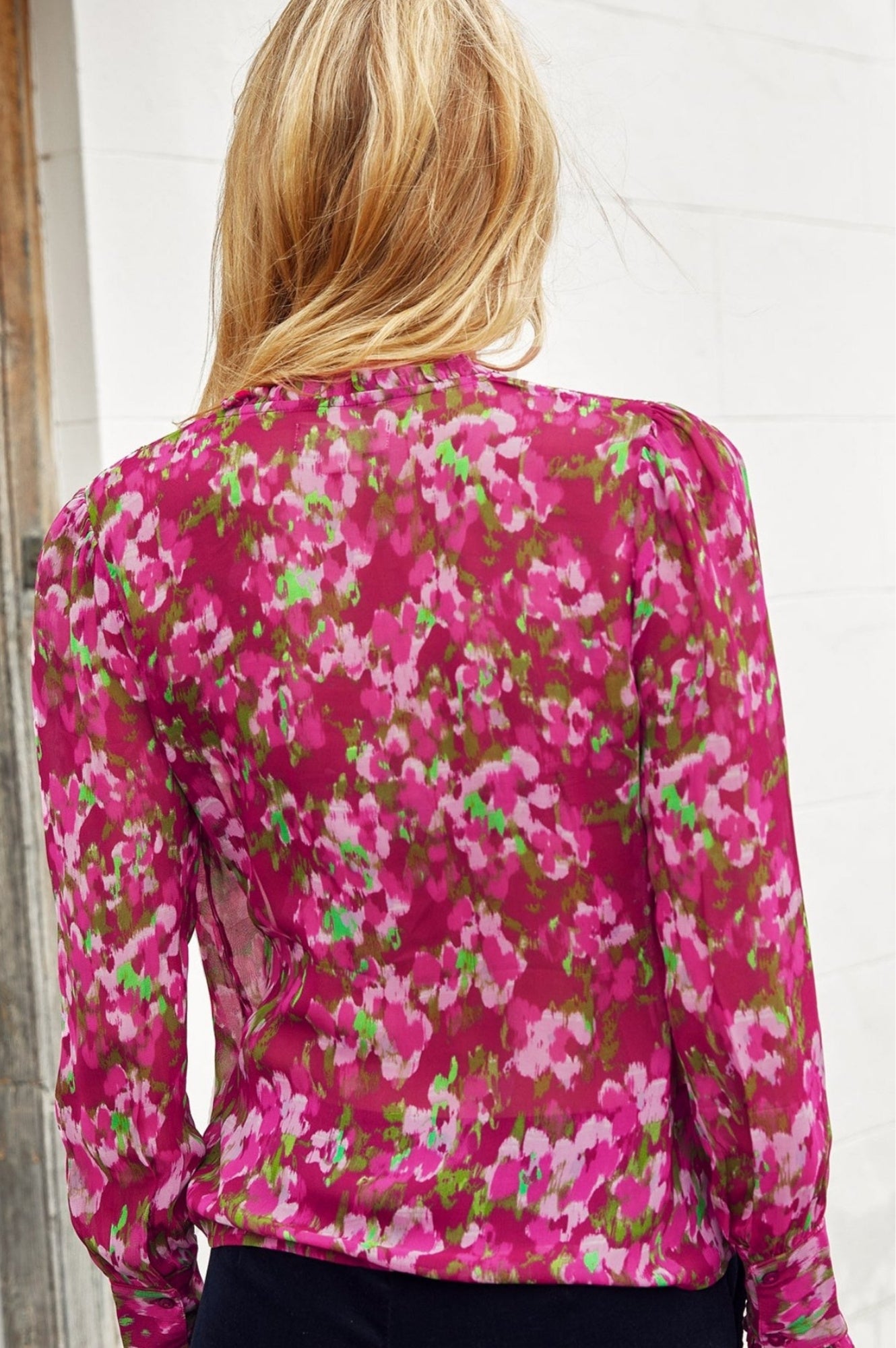 Kassidy Blouse - Elegant Floral Print Women's Top in Burgundy & Pink | Perfect for Office Wear, Date Night & Casual Outfits