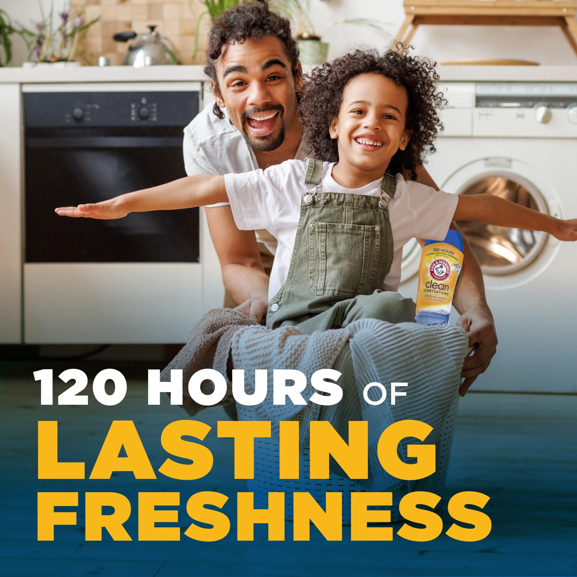 Arm & Hammer In-Wash Scent Booster, Purifying Waters - 24 oz (Pack of 4) | Long-Lasting Freshness for Laundry | Perfect for Gym Clothes, Bedding & Towels