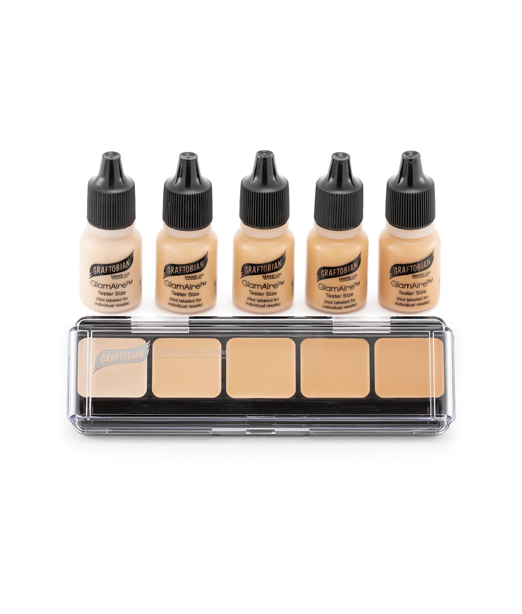 GlamAire Airbrush & HD Crème Foundation Sampler Packs - Professional Makeup Kit for Flawless Coverage, Perfect for Bridal, Photography & Special Occasions