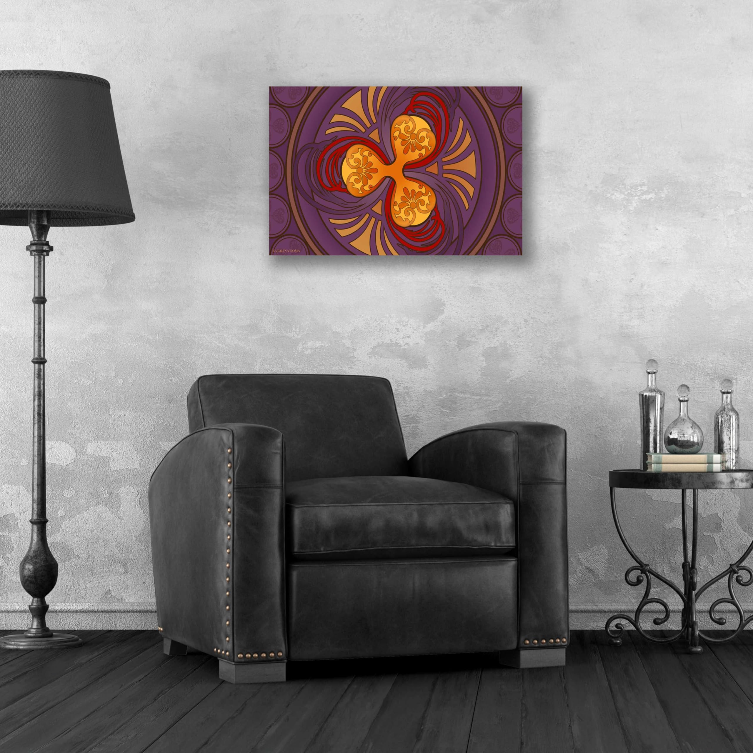 Epic Art Nouveau Ripple Crypto Painting by Katalina - 24x16 Inch Acrylic Glass Wall Art Decor for Living Room, Bedroom & Office - Modern Abstract Canvas Artwork for Home & Office Decoration