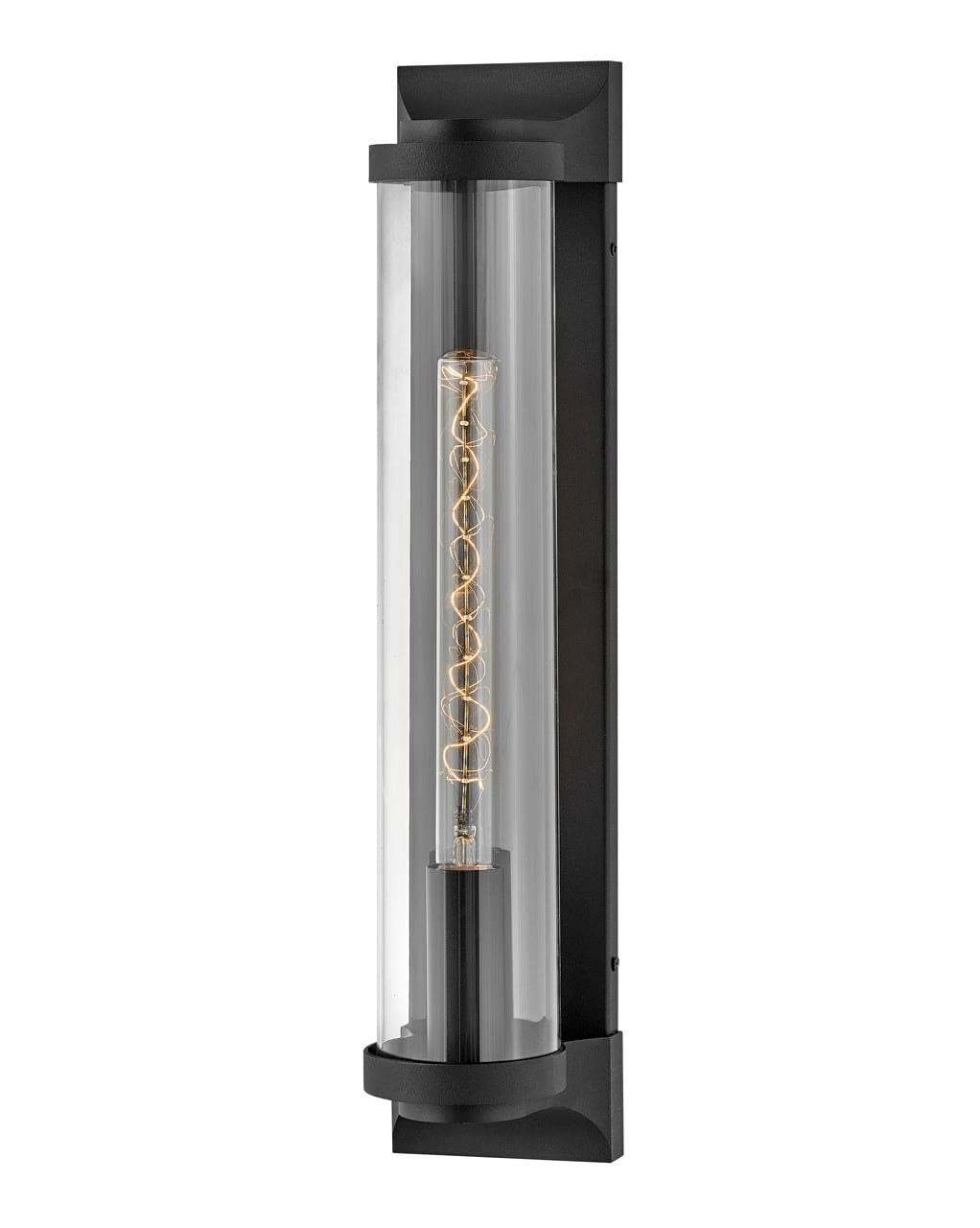 Hinkley Pearson Collection One Light Large Outdoor Wall Mount Lantern - Textured Black Finish - Weatherproof Exterior Lighting for Porch, Patio, and Entryway