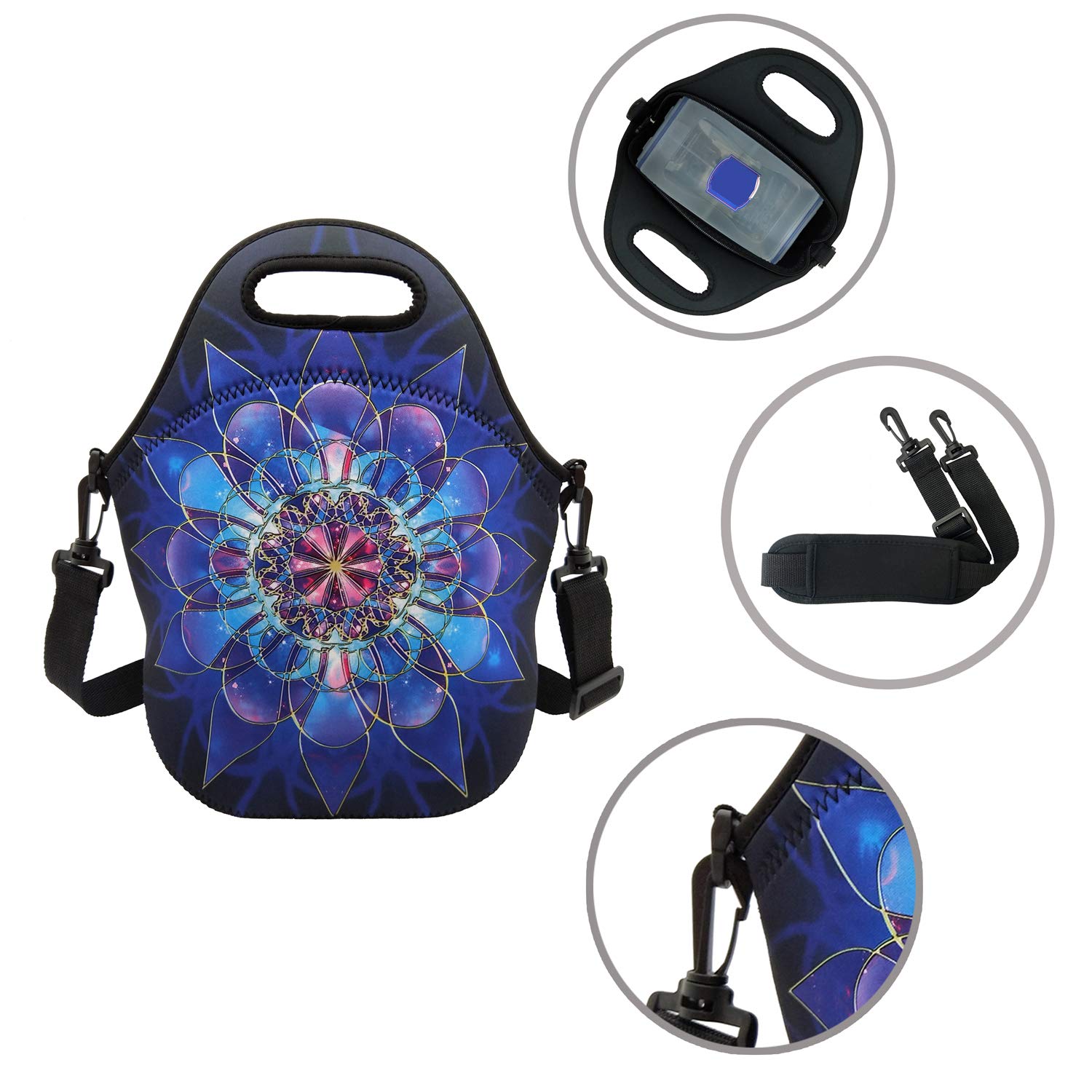Insulated Neoprene Lunch Bag for Work & Travel - Blue