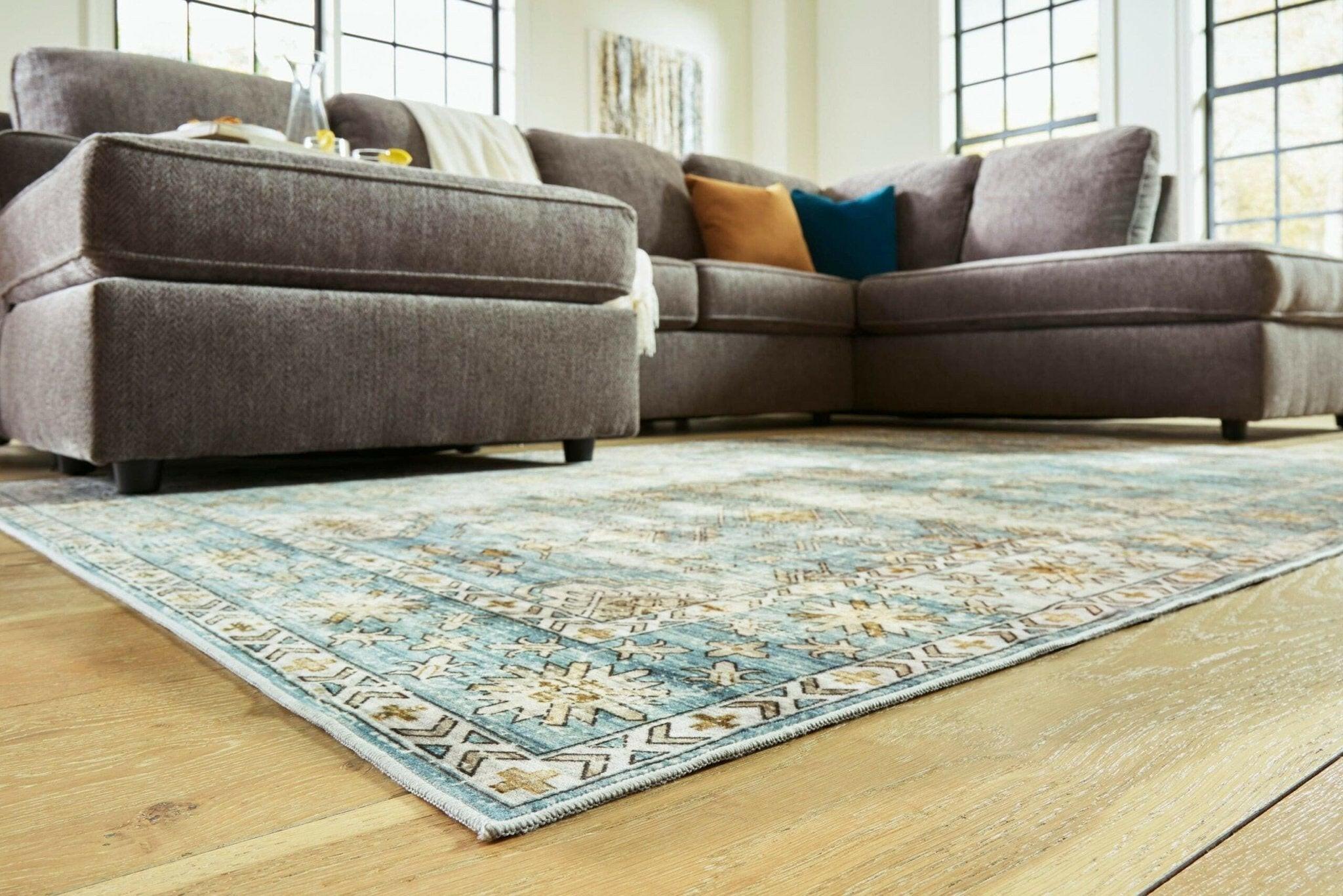 Harwins 5x7 Area Rug R405472 - Soft Modern Non-Slip Living Room Carpet for Home Decor, Bedroom, Office (Beige) - Perfect for Cozy Spaces & High-Traffic Areas