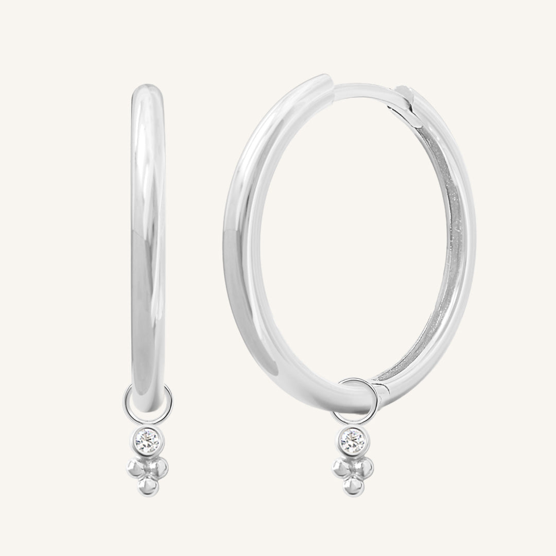 Clarity Plain Hoops - Minimalist Sterling Silver Hoop Earrings for Women, Everyday Wear & Special Occasions
