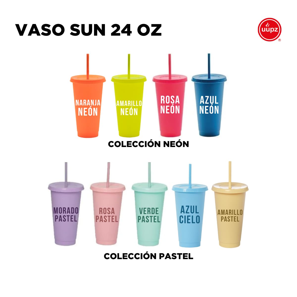 Reusable Plastic Cups with Lids and Straws - 24oz BPA-Free Travel Tumbler Set of 50 - Perfect for Iced Coffee, Smoothies, Cold Drinks at Home, Office, Picnics and Parties