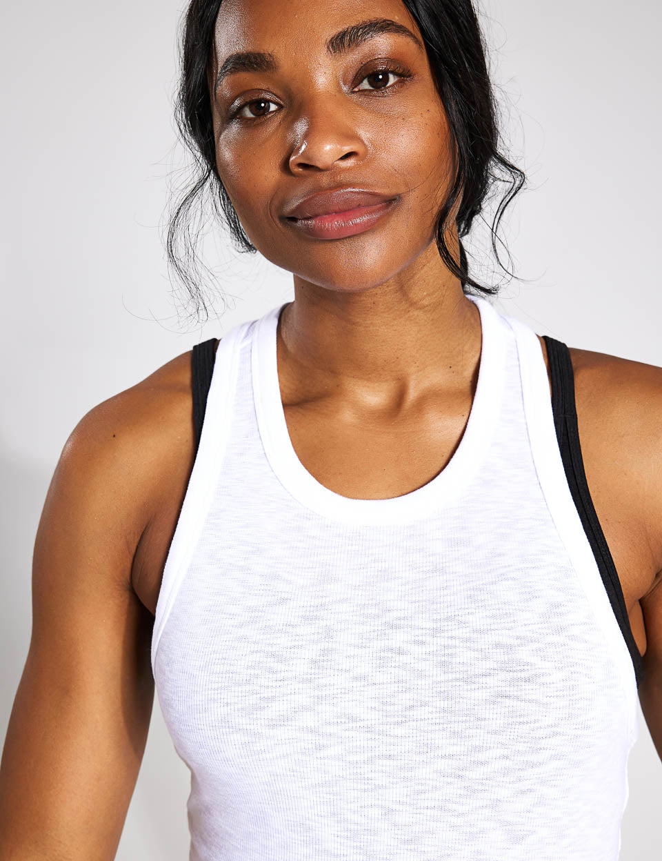 Sunrise High Neck Tank Top for Women - White - Perfect for Yoga, Workouts & Casual Wear