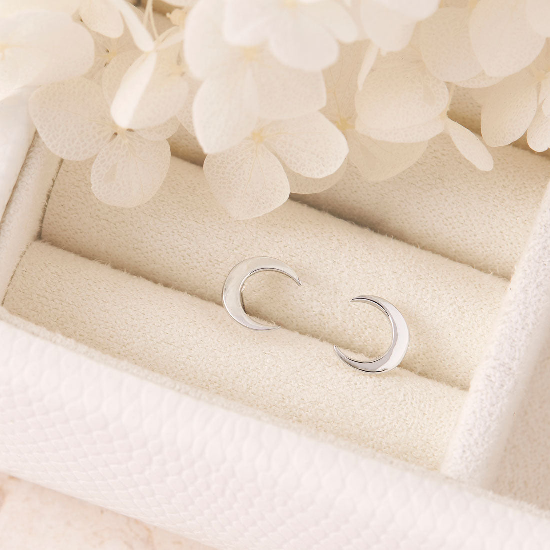 Moon Crescent Stud Earrings for Women - Dainty Gold & Silver Hoop Earrings for Everyday Wear | Perfect Gift for Her, Birthday, Anniversary, Christmas