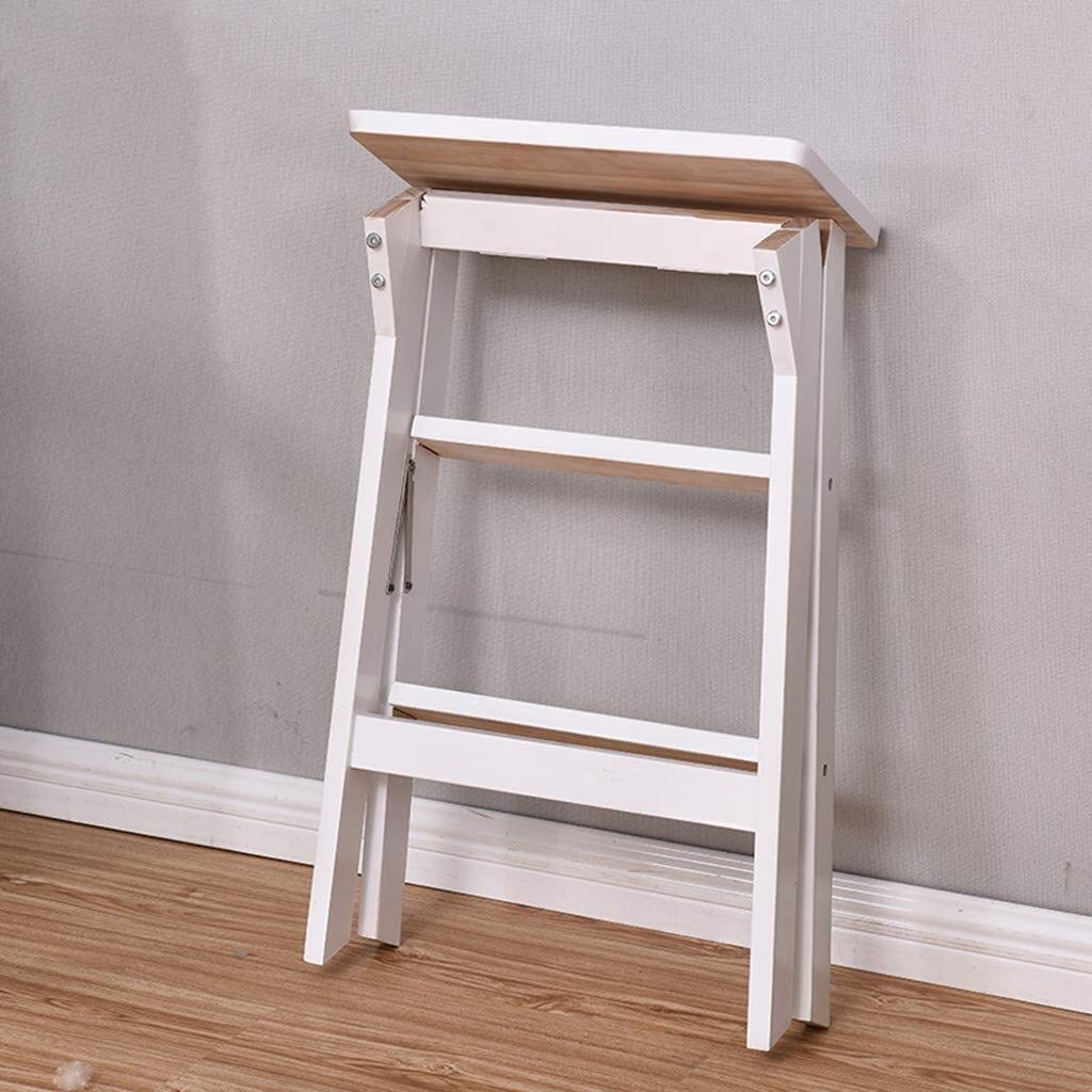 DASHADAO 3-Step Wooden Folding Step Stool for Home, Kitchen, Indoor Use - Solid Wood Compact Ladder Stool for Kids & Adults - Perfect for Reaching High Shelves, Cabinets, and Storage Spaces