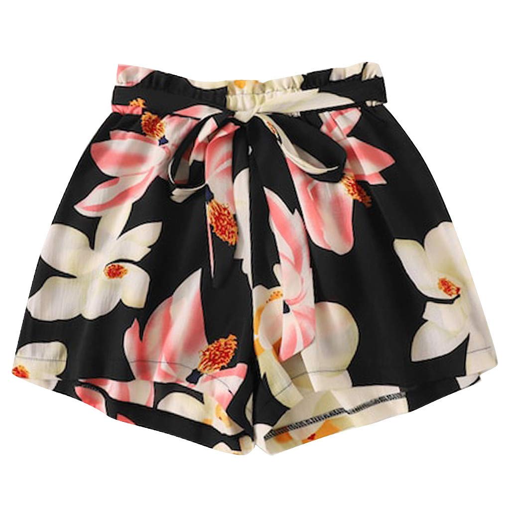 Floral Print Women's Shorts with Pockets - Casual Beach & Sport Wear