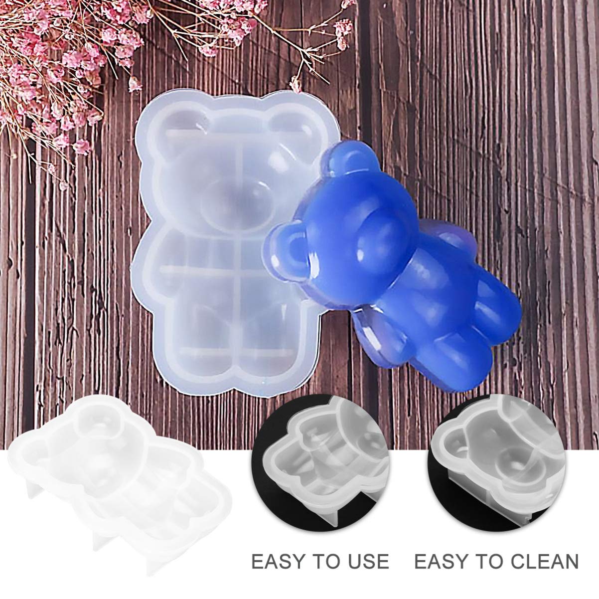 EXCEART 1pc Silicone Mold for Kids Crafts - Cartoon Animal Resin Casting Molds, Soap Bar Molds, Epoxy Bear Mold for DIY Chocolate, Gummy Bears & Candies - Perfect for Birthday Parties, Classroom Activities & Creative Gifts