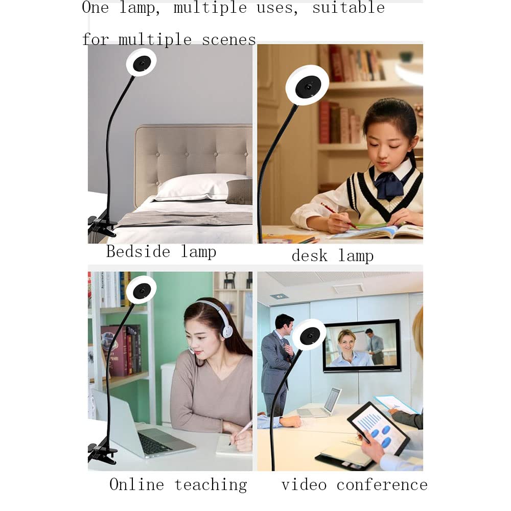 MINJUK 4K Webcam with Ring Light - USB 1080p Conference Camera, Clip-On Computer Webcam with Eye Protection for Zoom Meetings, Live Streaming & Video Calls - Perfect for Home Office, Online Classes & Content Creation