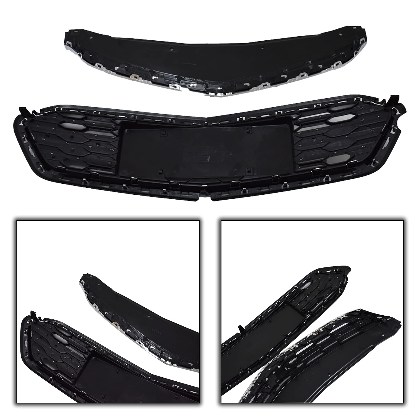 2016-2018 Chevy Cruze Front Hood Bumper Upper & Lower Grille Replacement - Perfect for Car Repair, Auto Parts Upgrade & Vehicle Customization