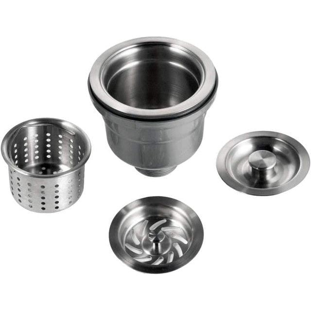 Houzer 3-1/2 Inch Stainless Steel Deep Cup Basket Strainer - Model 190-9300 - Perfect for Kitchen Sinks, Bar Prep & Commercial Use