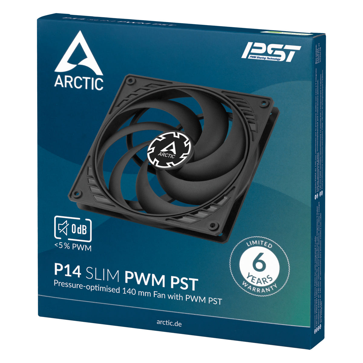 Arctic P14 Slim PWM PST 140mm Low Profile High Performance PC Cooling Fan - Black | Perfect for Gaming Rigs, Workstations & Silent PC Builds