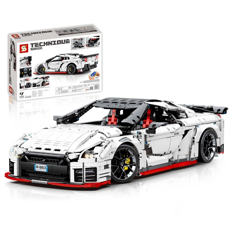 4098PCS SY8882 Nissan GTR Building Blocks Set - Premium Model Car Kit for Adults & Teens - Perfect for Car Enthusiasts & Collectors - Great Gift for Birthday, Christmas & Home Decoration