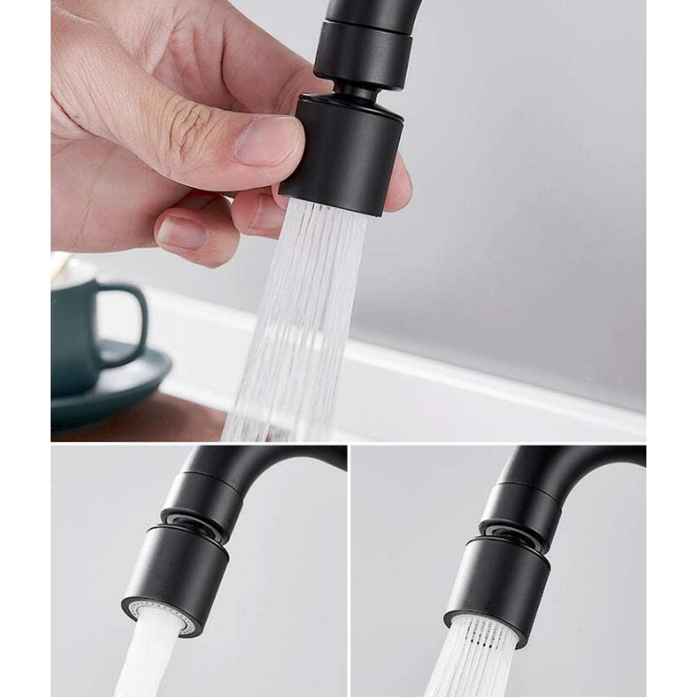 Black Brass Foldable Kitchen Sink Faucet with Rotating Dual Mode Outlet - Hot & Cold Water Mixer Tap for Inner Window Installation - Perfect for Modern Kitchens & Small Spaces