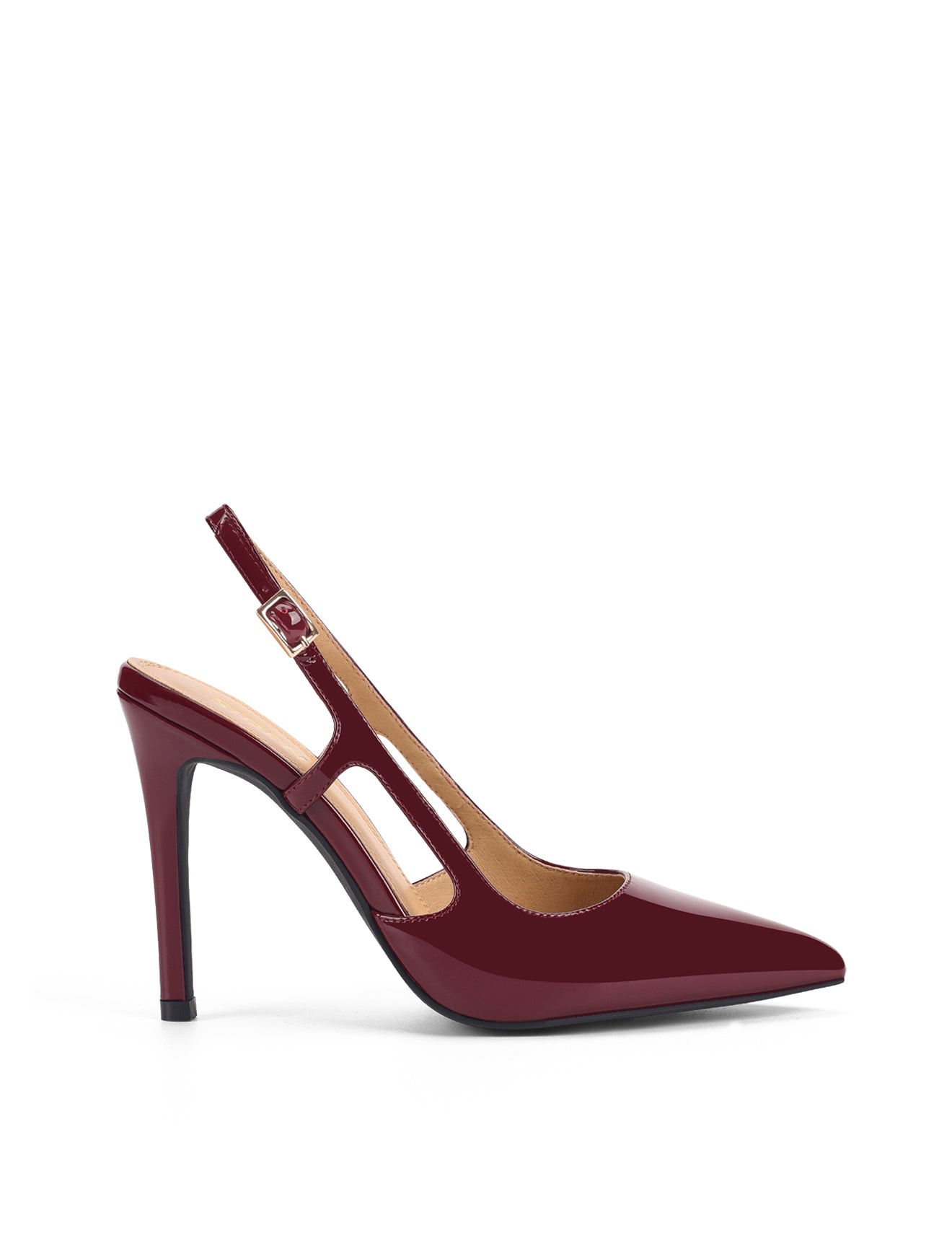 Cipriani Women's Stiletto High Heel Pumps - Wine Red Patent Leather Shoes for Party, Wedding & Evening Wear