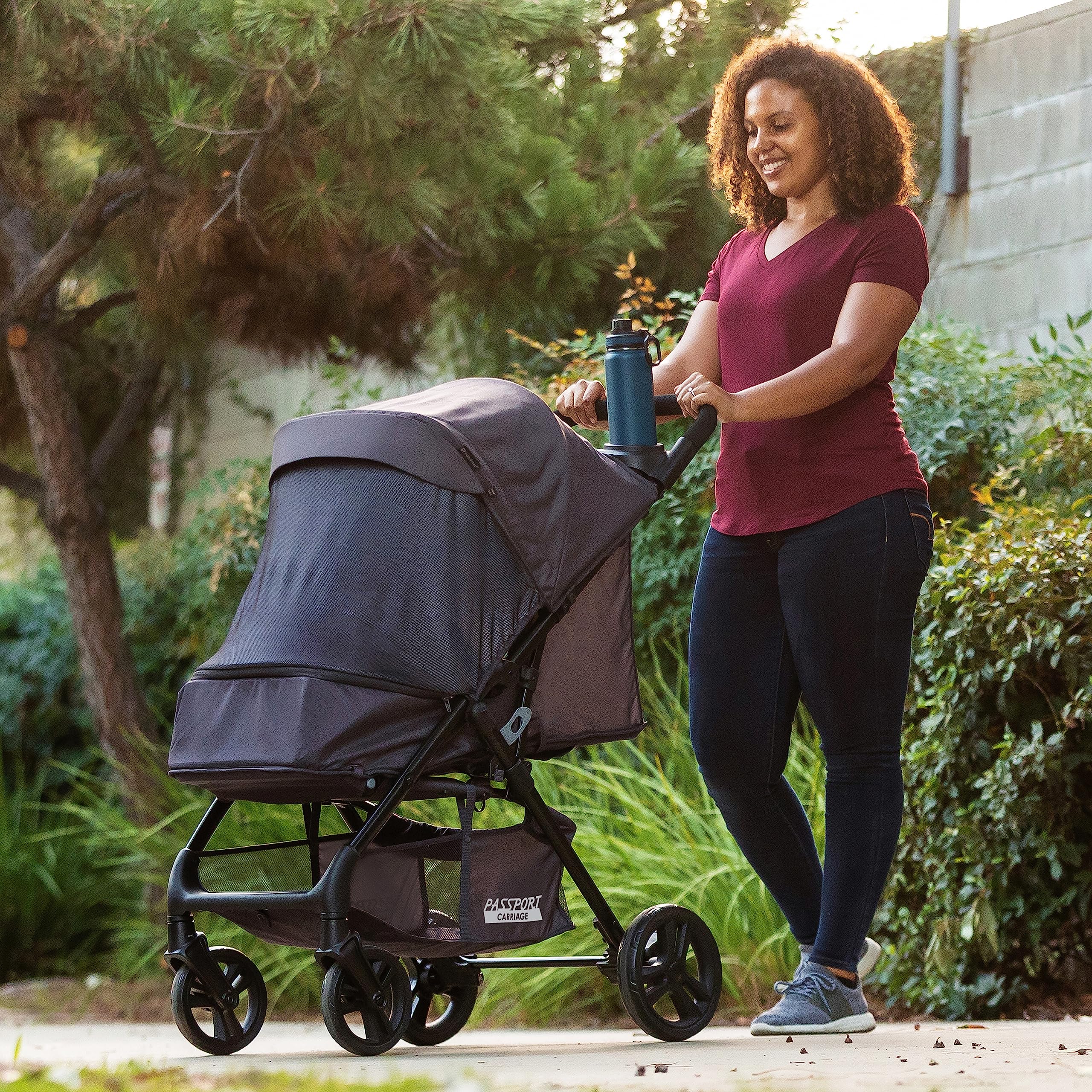 Baby Trend Passport® Travel System Stroller with EZ-Lift™ Infant Car Seat - Lightweight Compact Stroller for Newborns & Toddlers | Perfect for Air Travel, Shopping & Daily Walks (Dash Pink)