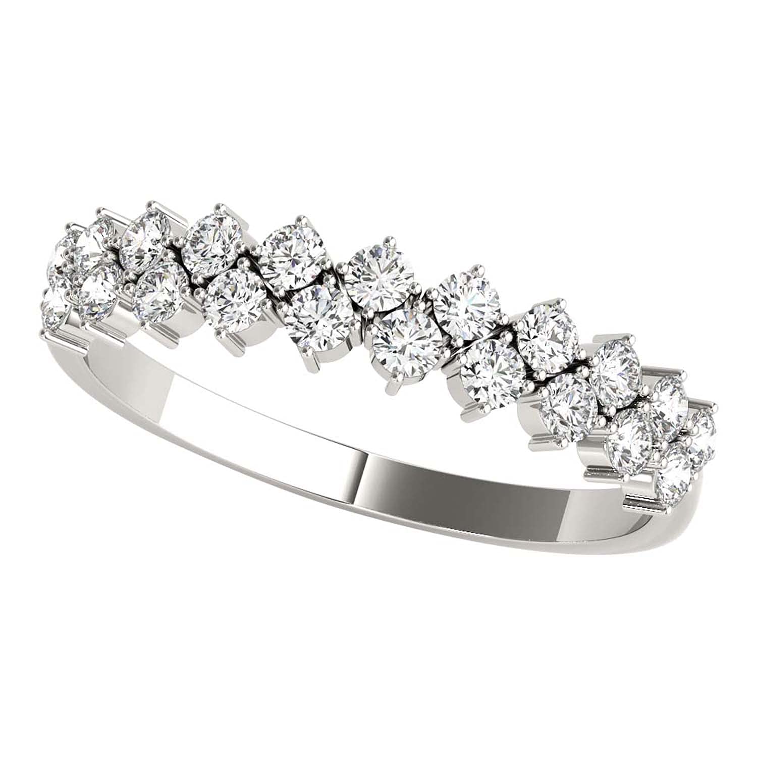 0.50 Carat Lab Grown Diamond Wedding Band for Women - 21 Stone Engagement & Anniversary Ring in 14K Rose, White & Yellow Gold | Perfect for Proposals, Bridal Sets, and Special Occasions