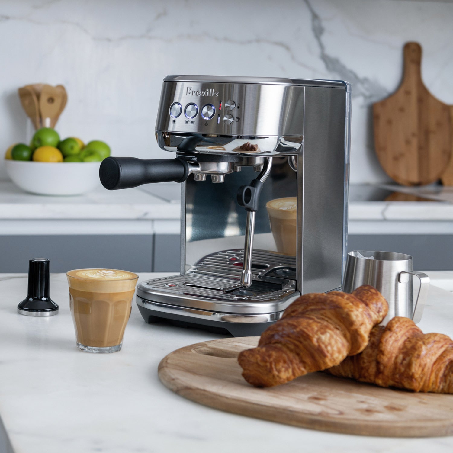 Breville Bambino Plus Automatic Espresso Machine - Stainless Steel (BES500BSS) | Compact Barista-Quality Coffee Maker for Home & Office Use