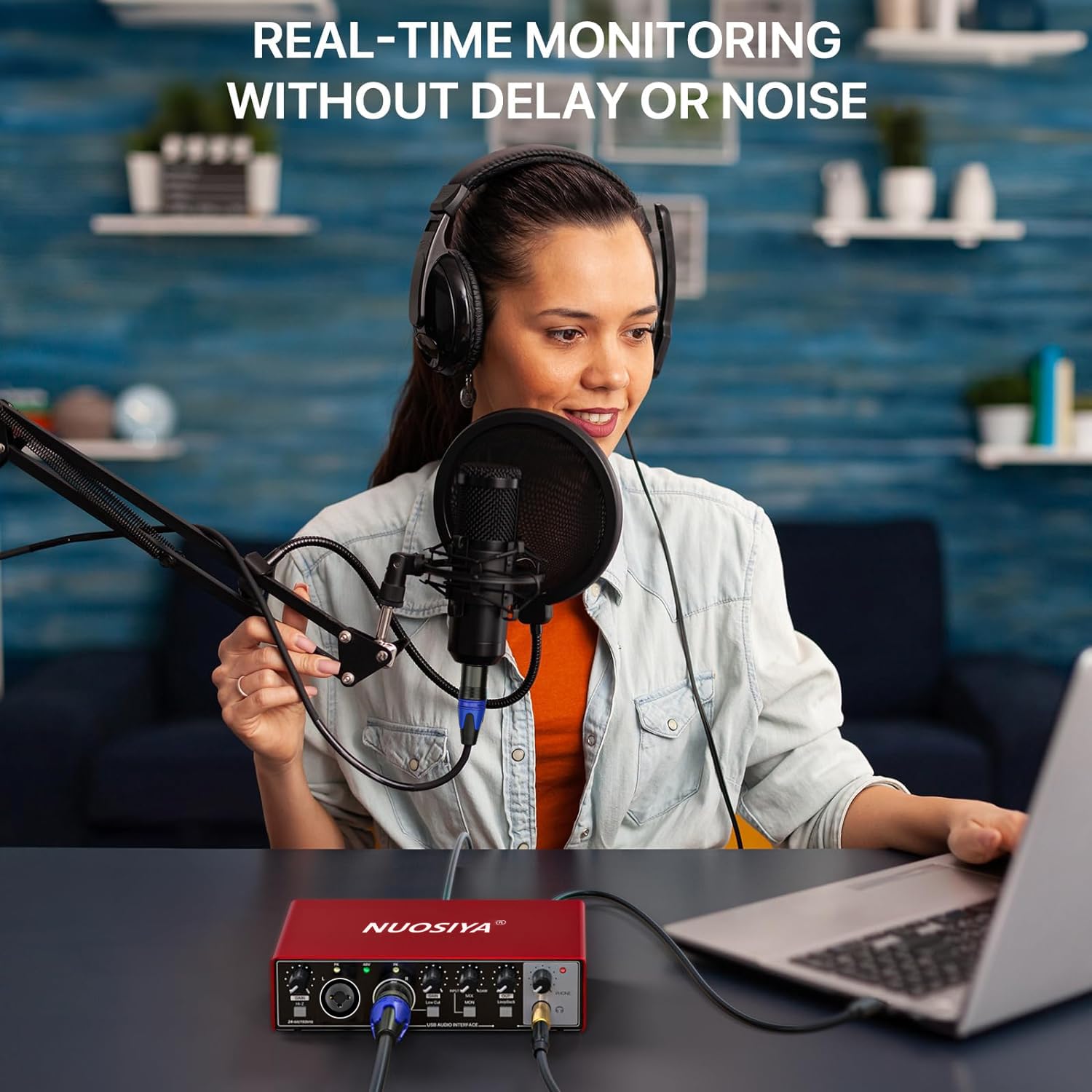 Professional USB Audio Interface for PC & Mac - 2x2 Guitar Recording Interface with 24Bit/192kHz, 48V Phantom Power | Perfect for Music Production, Podcasting, Live Streaming & Home Studio Recording