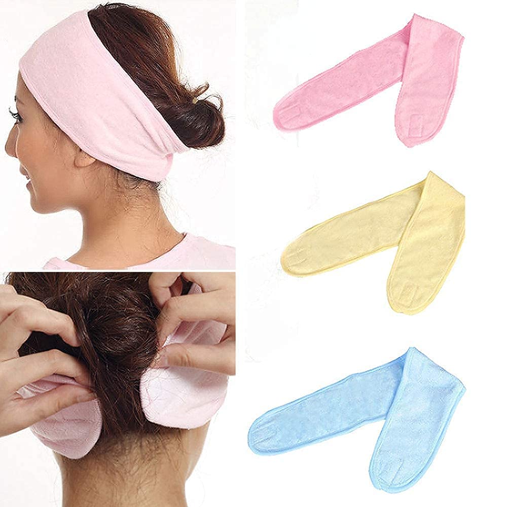 Tifurko Women's Facial Headband, Face Mask Brush & Cleaning Sponge Set - 1 Headband + 1 Sponge + 1 Brush (Random Color) | Perfect for Skincare Routine, Spa Day & At-Home Facial Treatments