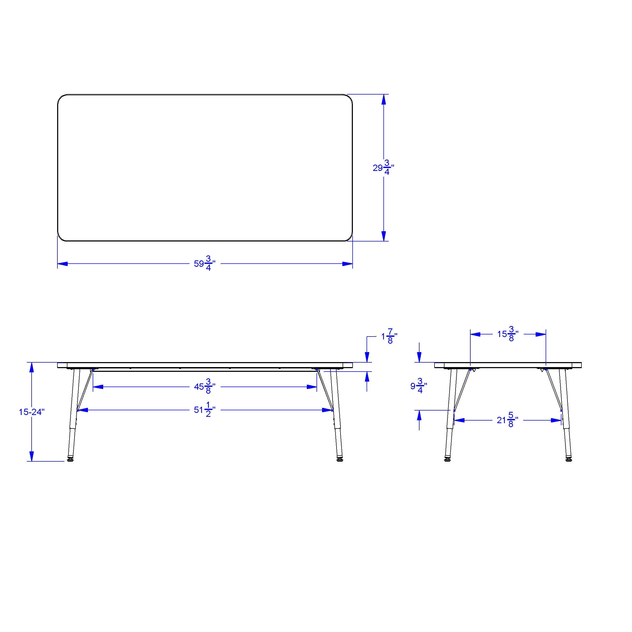 Berries® Kids Activity Table 30x60 Inches - Adjustable Height Maple & Black Finish - Perfect for Playrooms, Classrooms, and Daycare Centers