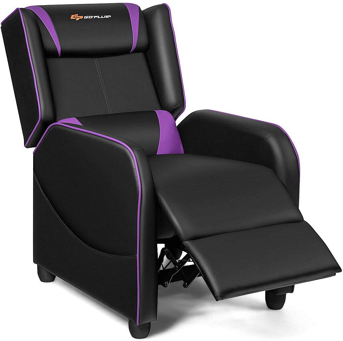 Premium Massage Gaming Recliner Chair with Lumbar Support - Adjustable PU Leather Recliner Sofa with Footrest & Remote Control - Ergonomic Office & Video Game Chair for Relaxation & Entertainment (Purple) - Perfect for Home Theater, Gaming Setup & Living Room Lounging