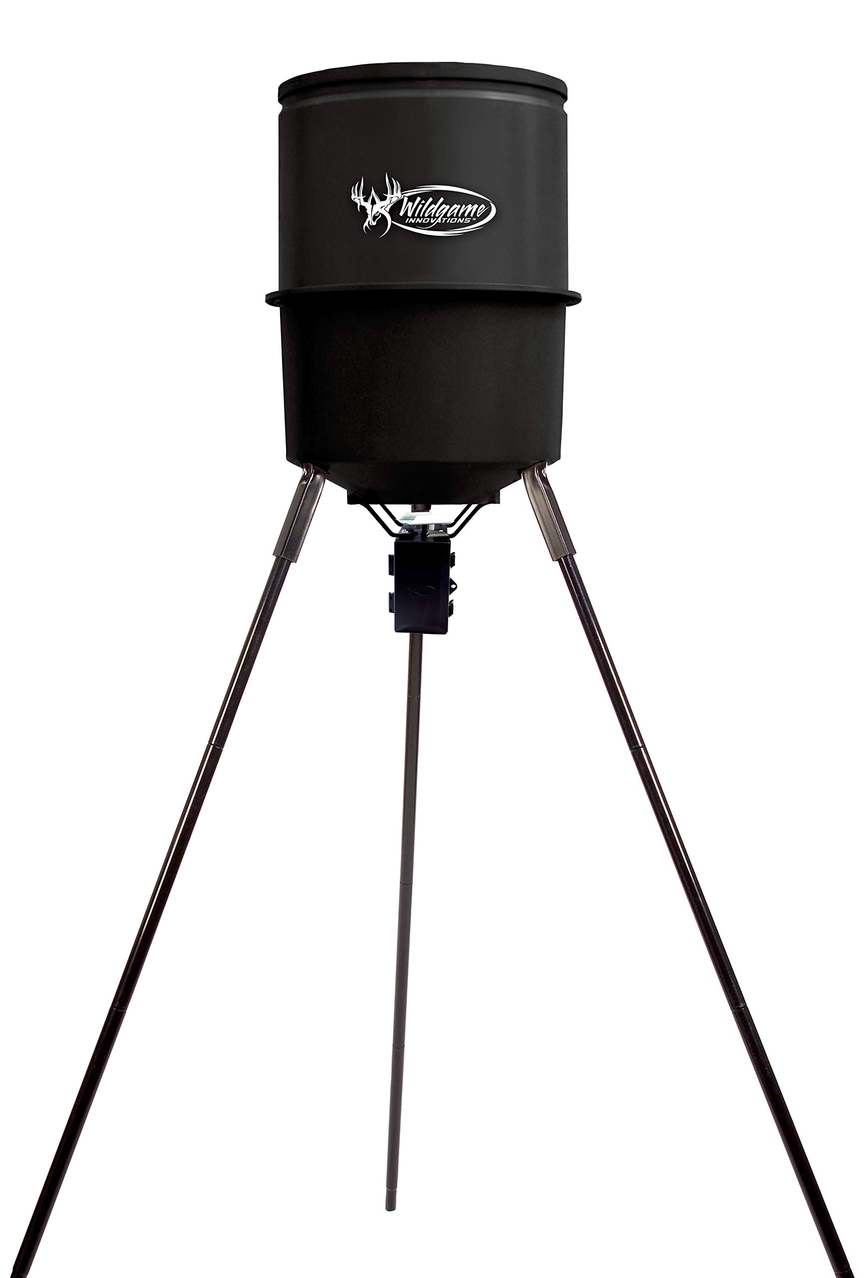 WILDGAME INNOVATIONS Quick-Set 225 lb Digital Timer Game Feeder - Durable Tripod Hunting Feeder for Corn & Pellets with 1-4 Feed Times & 30ft Range | Perfect for Deer Hunting, Wildlife Attraction & Outdoor Feeding Stations